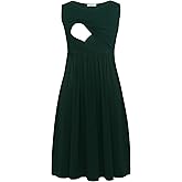 Smallshow Women's Sleeveless Nursing Dresses Patchwork Maternity Breastfeeding Dress