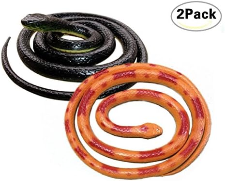 Realistic Rubber Snake 52 Inch Long Scare Toy (2 pack)