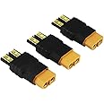 OliYin 3pcs Male TRX Traxxas to Female XT60 Connector RC Wireless Charger Adapter LiPo(Pack of 3)