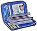 Yeeasy 25 Card Slots Credit Card Wallet Holder Bifold Wallet Genuine Leather (Blue)