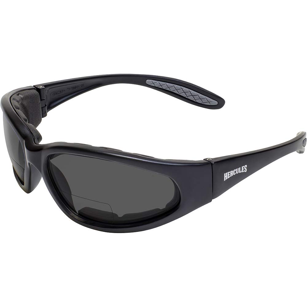 Global Vision Eyewear Hercules Bifocal 2.5 Magnification Anti-Fog Safety Glasses with EVA Foam, Smoke Lens