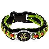 Zombie Paracord Bracelet - Biohazard (Survival Kit Series) Emergency Gear for Hiking, Camping, Climbing and other Outdoor Sports or Just Fun