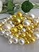 80 Gold & Ivory Pearls, Vase Filler Pearls For Floating Pearl Centerpieces, Jumbo & Mix Size No Hole Pearls, (Transparent Gel Beads Required To Create Floating Pearls Sold separately)