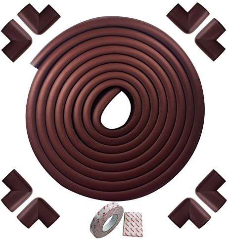 FATCHOI Ultra Thick Safe Edge and Corner Cushion 15ft Edge+8Corners Soft Rubber Child Safety Value Pack