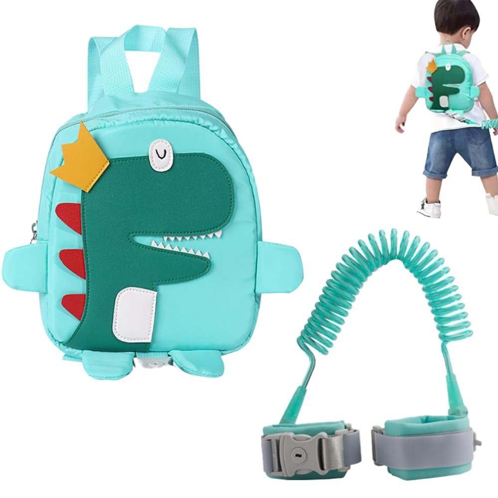 iNelihoo Toddler Kids Cartoon Backpacks with Reins Cute Dinosaur School Bag Toddler Anti-Lost Strap Rucksack Boys Girls Walking Safety Harness Backpack for 1-6 Years Old