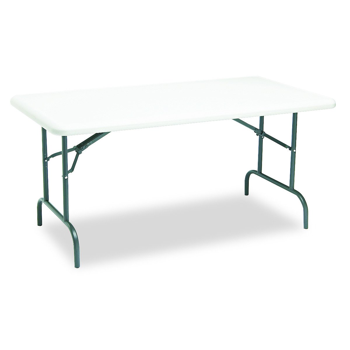 Iceberg ICE65213 IndestrucTable TOO 1200 Series Steel Legs Resin Folding Table, 2000 lbs Capacity, 60" Length x 30" Width x 29" Height, Platinum