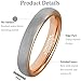 MNH Tungsten Rings for Men Women 4mm Rose Gold Plated Brushed Matte Finish Wedding Band