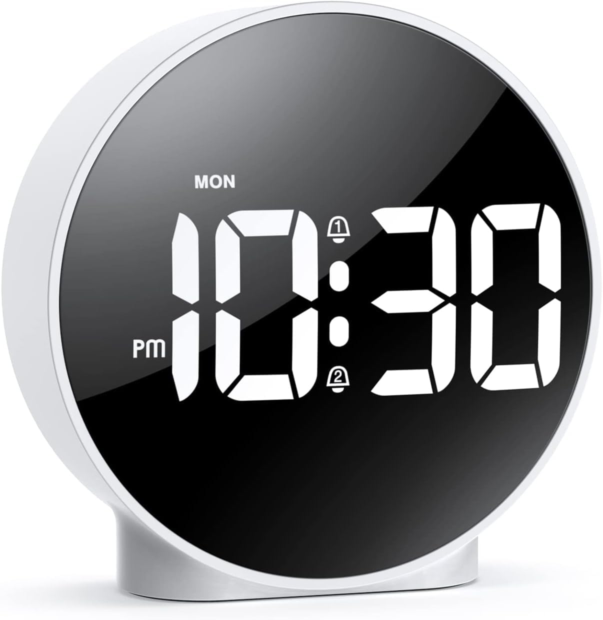 OQIMAX HD Digital Alarm Clock, Bedside Alarm Clocks with Large LED Display, Battery/USB Powered Digital Clock with 4-Level Brightness, Bedside Clock with Snooze, Dual Alarms, for Heavy Sleepers Kids