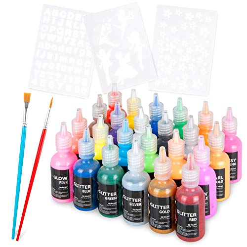 2 Fabric+Paint+Set+Brushes+Stencils