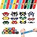 HXDZFX 24PCS Superhero Party Masks & Superhero Slap Bracelet for Kids Baby - The Avengers Super Heroes Birthday Party Supplies Favors Children/Kids/Adults