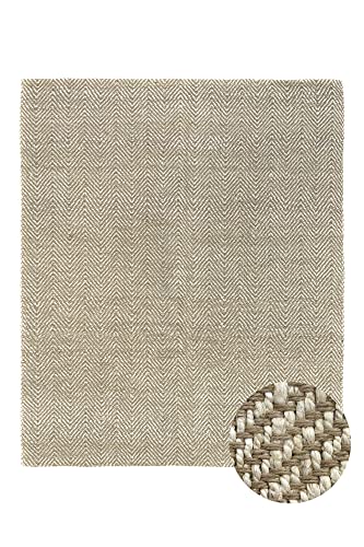 HAMID Jute Rug, Alcazar Rug, 100% Natural Jute Fibre, Soft Rug and High Strength, Hand Woven, Living Room, Dining Room, Bedroom, Hallway Rug - (White, 300 x 250 cm)