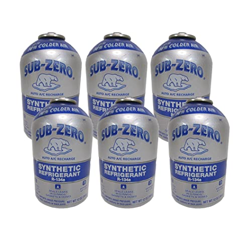ZeroR R134a Refrigerant for MVAC in 12oz cans, Sub Zero Synthetic. 6 ...