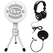 Blue Microphones Snowball Ice Microphone Bundle with Pop Filter and Studio Headphones (3 Items)