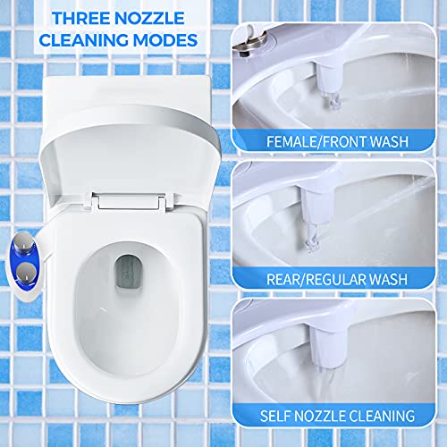 Bidet Attachment, Fresh Water Spray - BLUE STONE Non-Electric Mechanical Self Cleaning Dual Nozzle for Toilet Attachment, Cold Water Bidet Toilet Seat