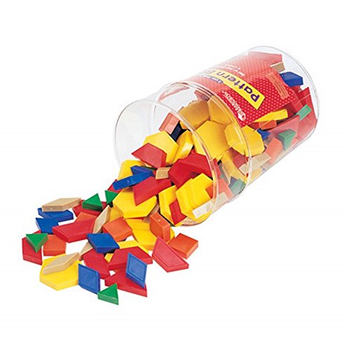 Learning Resources Pattern Blocks, 1CM, Plastic, Various Colors, Set of 250