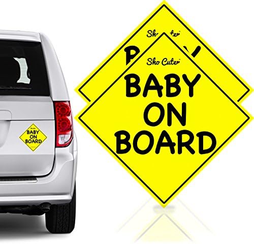 Safest Baby On Board Car Magnet Stickers Signs | Unobstructed View | Reflective &amp; Reuseable | No Fade Weather Resistant UV Printing | Must Have Travel Accessories | Safety | Baby Gift | Medium