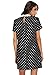 MakeMeChic Women's Peter Pan Collar Short Sleeve Polka Dot Shift Dress Black L