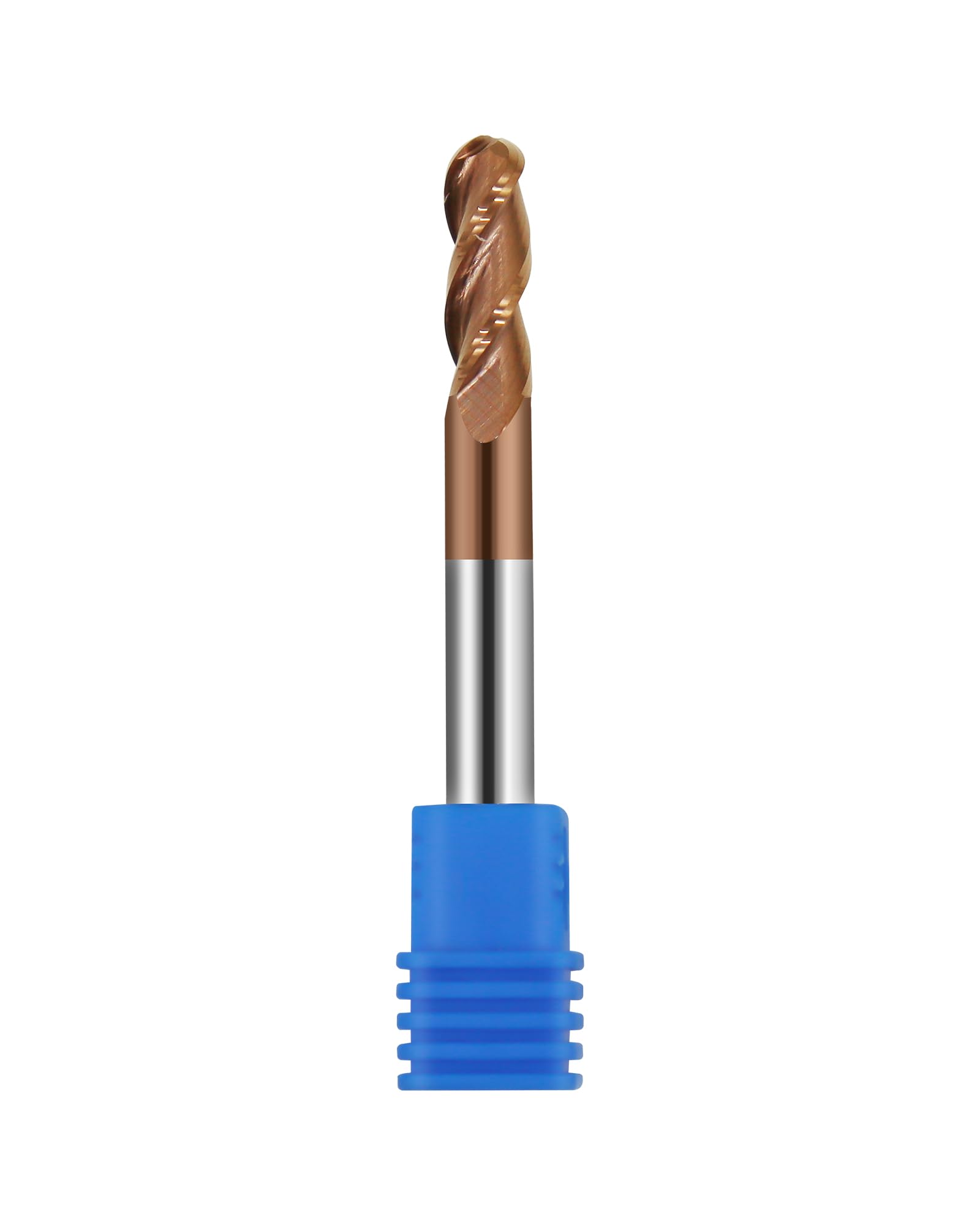 View 1 of 1/4in Ball Nose Solid Carbide End Mill for Aluminum,37 Degree Helix,3 Flute,ZRN Coated Bits Tool for Aluminum and Other Non-Ferrous Materials