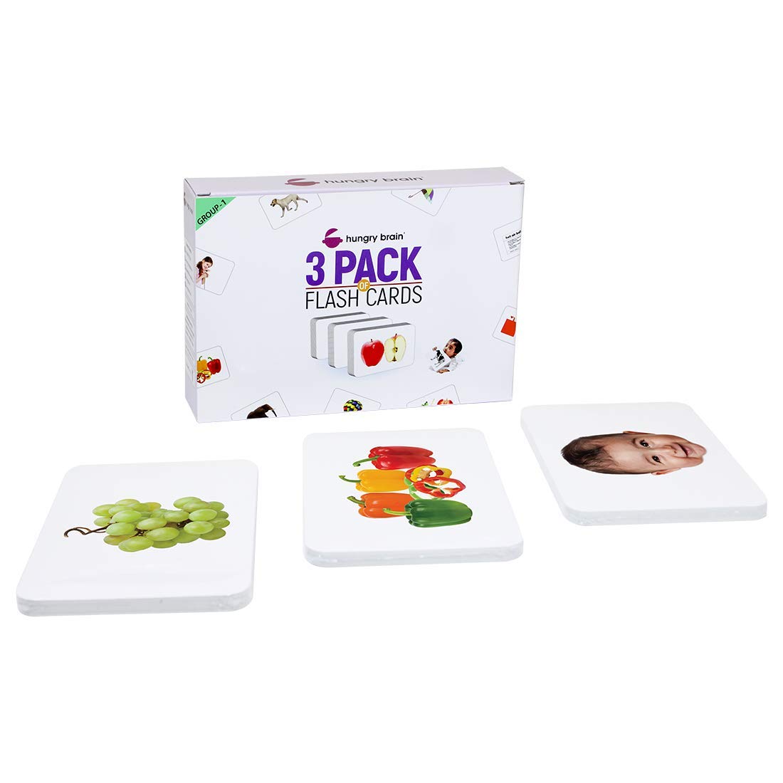 Buy hungry brain 3 Set of Combo Flash Cards for Babies and Infants for