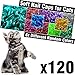 zetpo Glitter Cat Nail Caps | Cat Claw Covers | with Adhesives and Applicators (6X Glitter | 120 pcs, S)