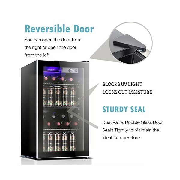 Antarctic-Star-26-Bottle-Wine-CoolerCabinet-Beverage-Refrigerator-Small-Mini-Red-White-Wine-Cellar-Beer-Soda-Clear-Front-Glass-Door-Counter-Top-Bar-Fridge-Quiet-Operation-Compressor-Adjust-Temperature