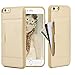 ZVE Case for Apple iPhone 6s Plus and iPhone 6 Plus, 5.5 inch, Slim Leather Wallet Case with Credit Card Holder Slot Pocket Protective Case Cover for Apple iPhone 6 Plus / 6s Plus - Gold