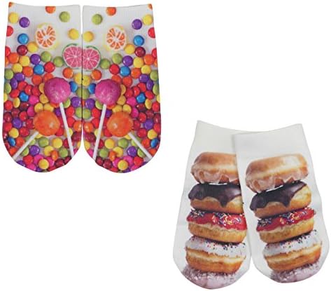 Candy &amp; Donuts Baby Socks 2-Pairs Set - Cute, Fun, Unique Baby Boy or Girl Gift