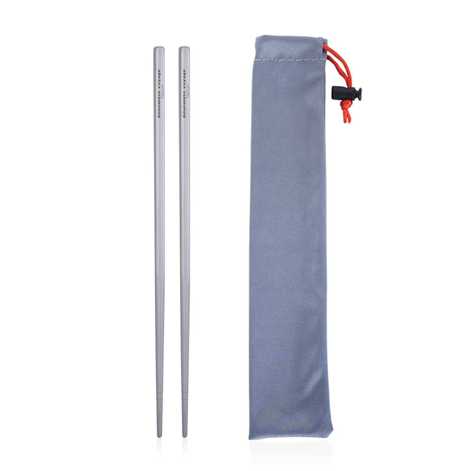 iBasingo Reusable Titanium Chopsticks Skidproof Ultralight Chinese Chopsticks Outdoor Portable Metal Camping Cutlery Picnic Travel Daily Used Durable Flatware (Suqare Chopsticks Ti1001T)