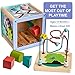 GLEEPORTE New | 5-in-1 Wooden Activity Play Cube | Deluxe Multi-Function Bead Maze Learning Toy for Toddlers and Kids | Ideal Gift