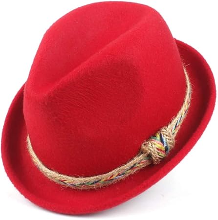 ladies red fedora hat