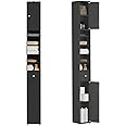 Haotian Bathroom Narrow Storage Cabinet Skinny Tall Unit with Adjustable Shelves Slender Anti-Tipping Floor Standing Cupboard, Black BZR34-SCH