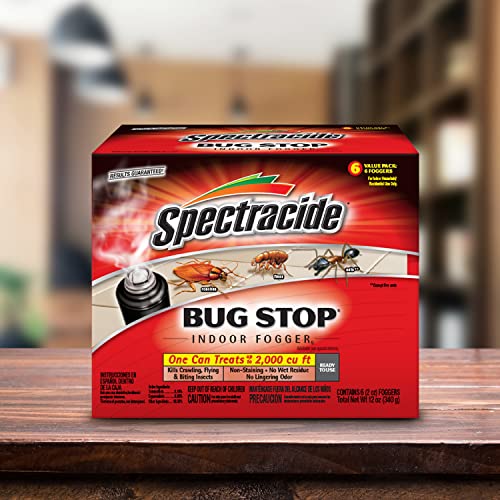 Spectracide Bug Stop Indoor Fogger 6 Count 2Ounce Cans, Controls Heavy