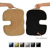 Dr. Ergo | Chiropractor Grade | Firm Orthopedic Memory Foam Seat Cushion | Coccyx, Tailbone and Sciatica Pain Relief | Non Slip Back Support Pillow for Car Seat Accessories, Truck Driver &amp; Office –Tan