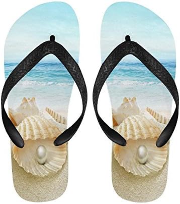 DIYCCY Flip Flop Slippers, Seashell with Pearl Summer Beach Thong Sandal
