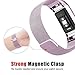 UMTELE for Fitbit Charge 2 Band, Milanese Loop Stainless Steel Metal Bracelet Strap with Unique Magnet Lock, No Buckle Needed for Fitbit Charge 2 HR Fitness Tracker Lavender Small