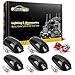 Partsam Smoke Cab Light 264146BK 5PCS Roof Running Marker Light with 5-5050-SMD 168 194 T10 LED Bulb + T10 Socket Compatible with Dodge Ram 1500 2500 3500 4500 5500 Pickup Trucks 2003-2018