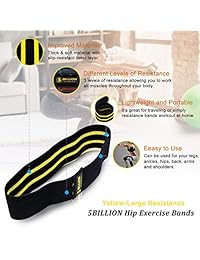 5BILLION Bandas de resistencia para ejercicios de cadera, para glúteos, muslos y glúteos, juego de bucles de diseño suave y antideslizante