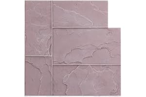 Ashler Notched Slate Concrete Stamp Single by Walttools | Decorative Tile Pattern Polyurethane Texturing Mat, Sturdy, Realistic Detail (Rigid/Tan)