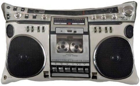 Fimaliy Amazing Lovely Vintage 80s Boombox Ghettoblaster Design Luxury Printing Pillow Cover Rectangle Pillowcase Zippered Cover (18 x 18Inch)