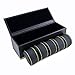 Caddy Bay Collection Black Carbon Fiber Pattern Multi Purpose Jewelry Watch Box with Perforated Soft Pillows Holds 5 Watches-Green Stripe/Stitching