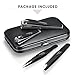 Lismile Tweezers & Nail Clippers Set w/ Leather Gift Case, Stainless Steel, Precision Slant & Point Tip Tweezers for Eyebrow/ Splinter, Fingernail & Toenail Clippers for in Growth and Thick Nails