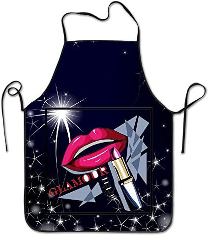 Glamour Fashion Pink Red Black Overhand Apron Personalized Apron For Kitchen Cooking Intended For Teens One Size Dacron