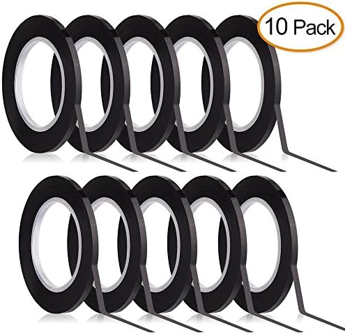 Whiteboard Gridding Tape， Graphic Chart Tape Black Matte Art Tape Grid Marking Tapes ，Whiteboard Gridding Tape Self-adhesive Artist Tape ，12 Pieces (3mm Width 66m Long )