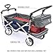Creative Outdoor Wagon for Kids Push Pull Collapsible Stroller Folding Cart | Silver Series | Beach Park Garden & Tailgate | Navy Blue