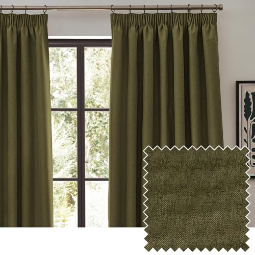 furn. Cortinas Opacas Plisadas Dawn - Oliva - 117 x 137 cm