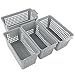 Doryh Plastic Baskets for Organizing, Grey, Set of 4