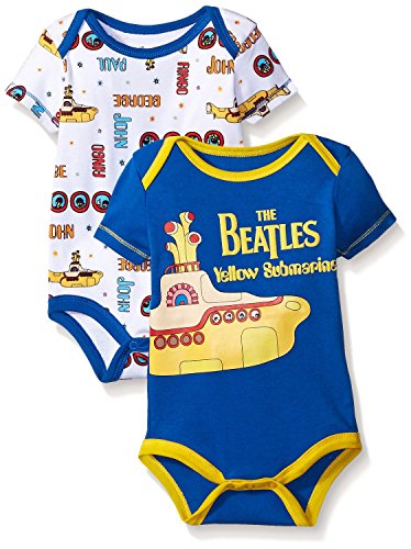 The Beatles Baby Boys' Value Pack Bodysuits, Blue, 0-3 Months