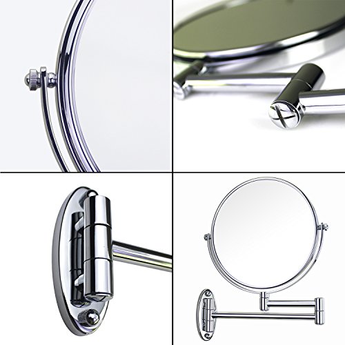 image for Gloriastar Wall Mount Makeup Mirror,1x/5x Magnification, 8-Inch,Chrome