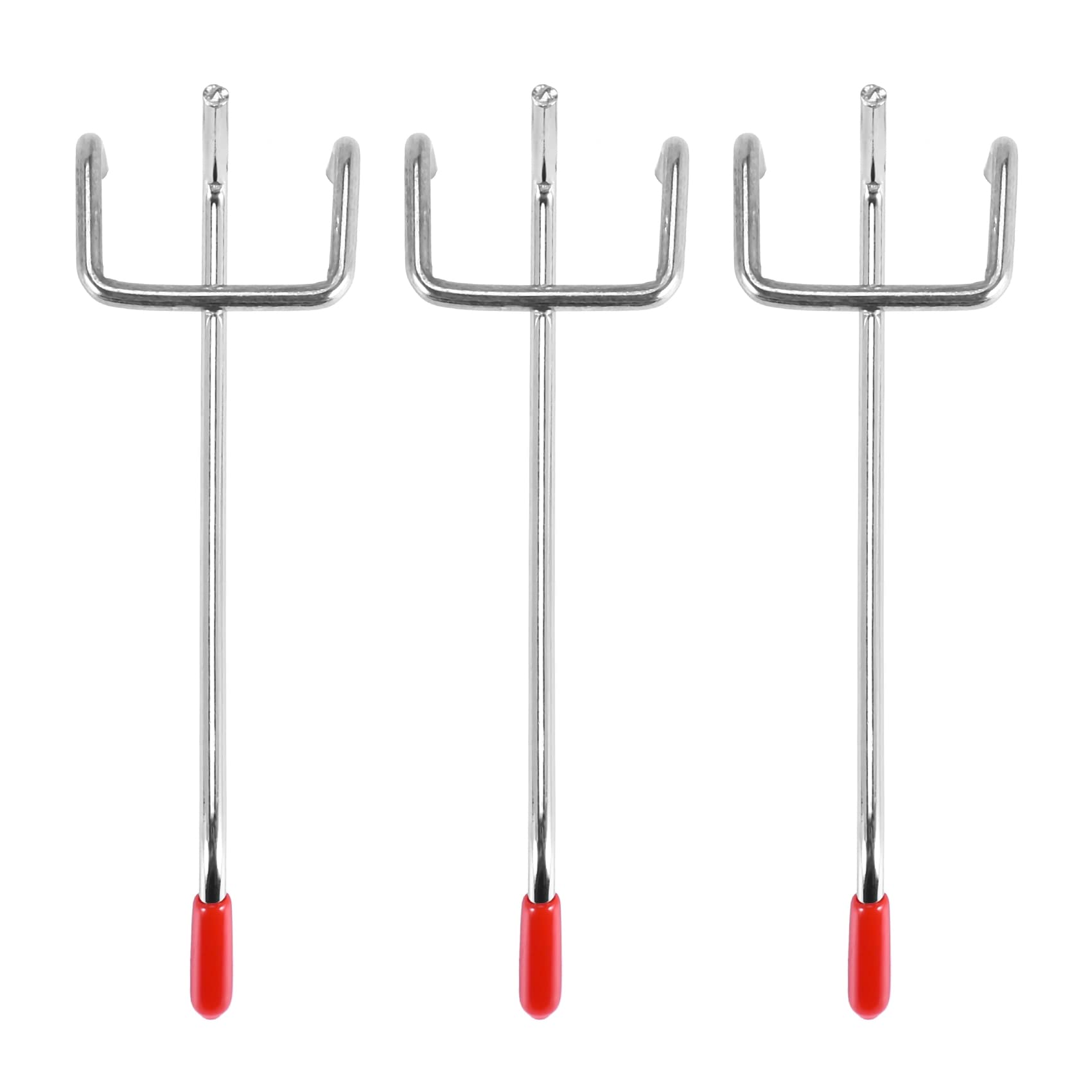 Wobekuy 25Pcs 100Mm Hooks Slat Wall Retail Display Shop Peg Hang Fits Home Hanger Chrome Metal 1-1.5Kg Loading