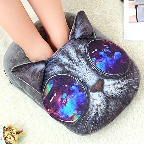 vfgbdtjn USB Foot Warmer 3D Cat Print Foot Warmer Laptop Winter Plush Heated Slipper Shoes Pillow for Home